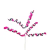 Liberty Floral Pink with Black and White 2-Sided Frizzy Curly Pick