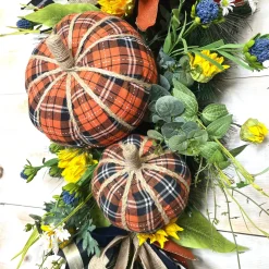 Liberty Floral Plaid Fabric Pumpkin-Large