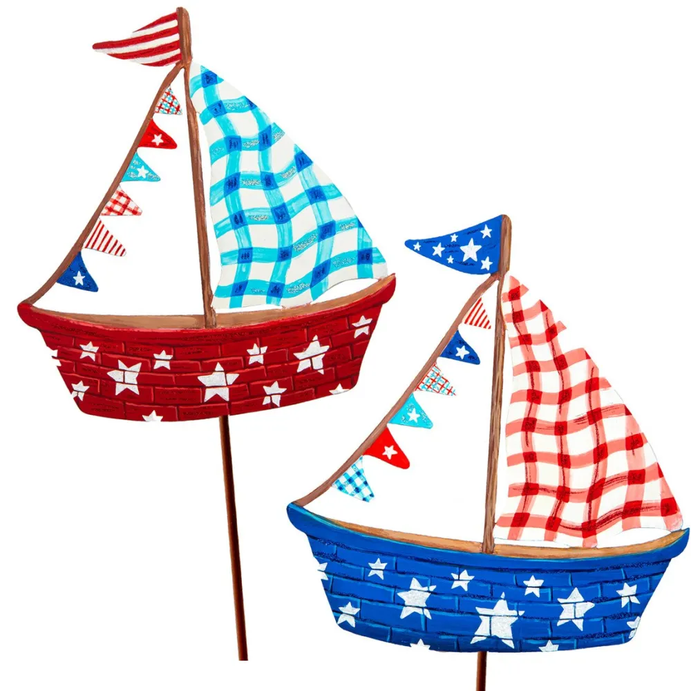 The Round Top Collection Plaid Sailboats