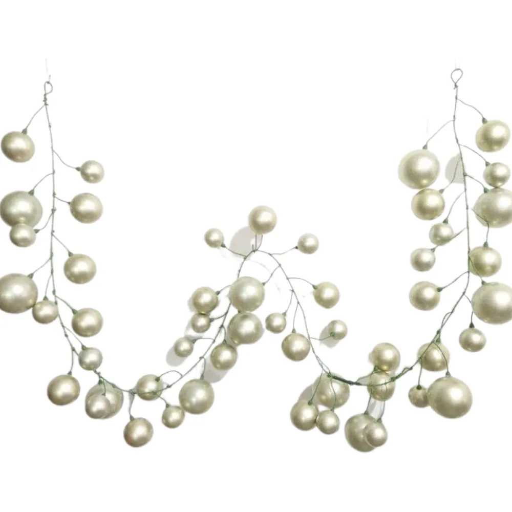Farrisilk Platinum Ball Garland, 10'