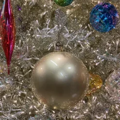 Farrisilk Platinum Candy Apple Ball Ornament, 4"