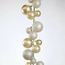 Farrisilk Platinum Glitter and Candy Apple Ball Garland, 10'