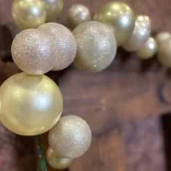 Farrisilk Platinum Glitter and Candy Apple Ball Garland, 10'