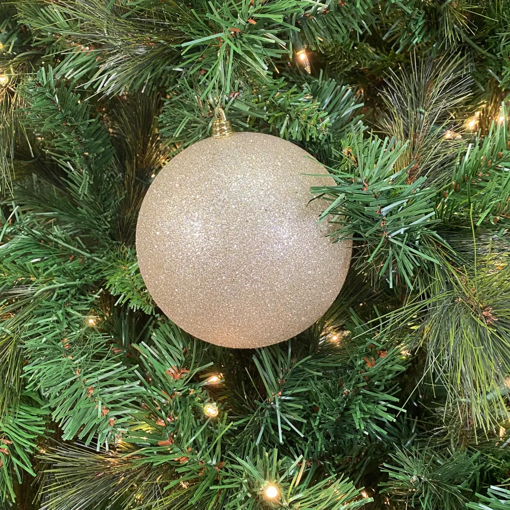 Farrisilk Platinum Glitter Ball Ornament, 8"