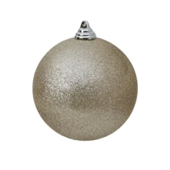 Farrisilk Platinum Glitter Ball Ornament, 4"