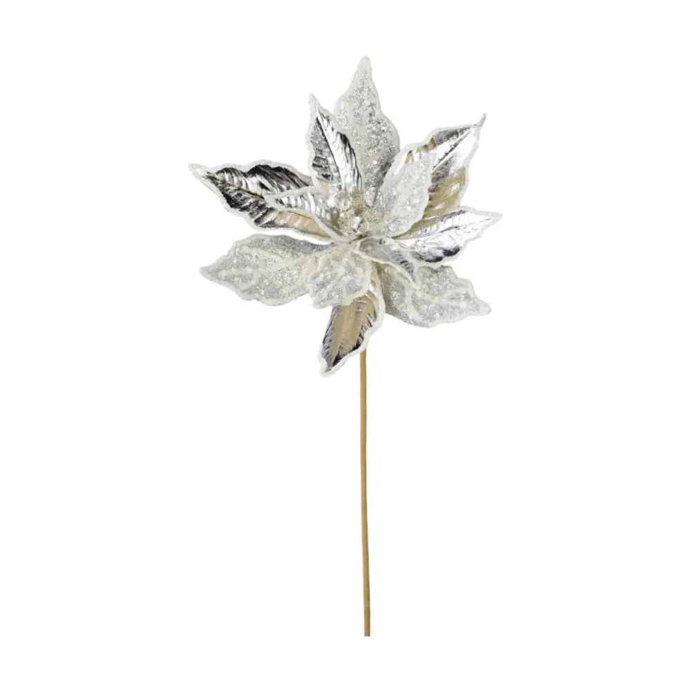 Direct Export Co. Platinum Metallic Poinsettia Stem
