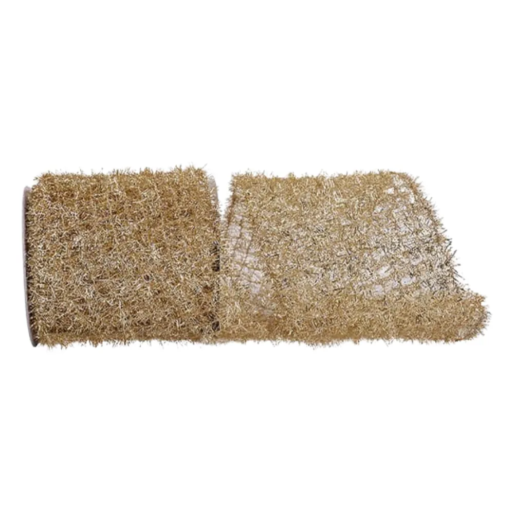 Reliant Ribbon Platinum Tinsel Ribbon, 5.5" X 10YD