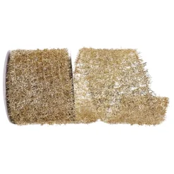 Reliant Ribbon Platinum Tinsel Ribbon, 4" X 10YD