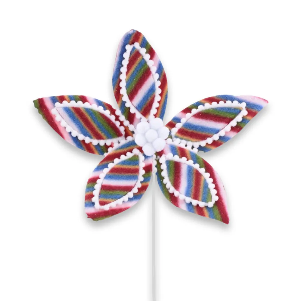 Direct Export Co. Playful Stripe Poinsettia Stem