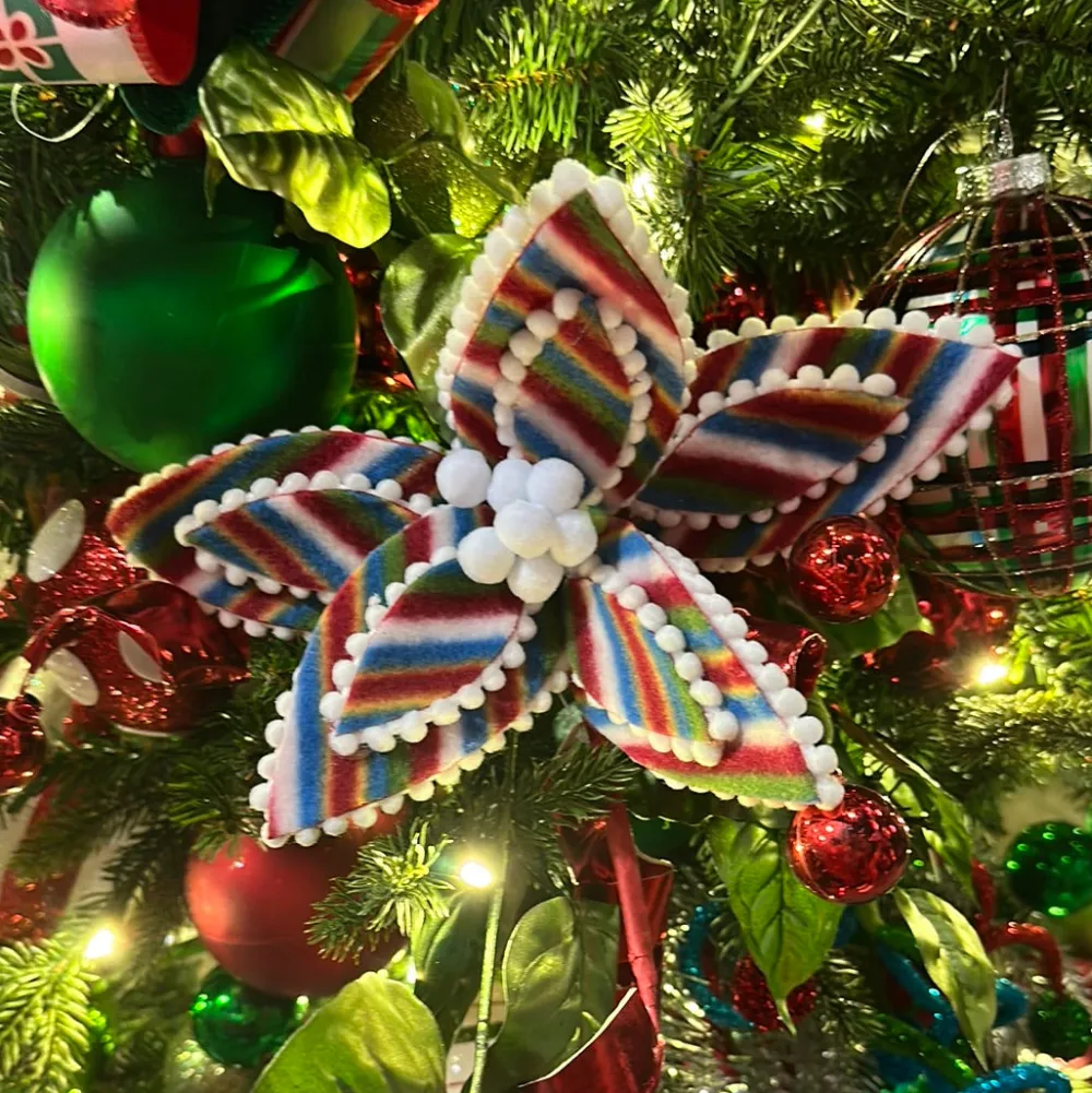 Direct Export Co. Playful Stripe Poinsettia Stem