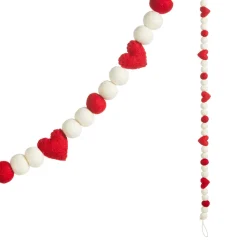 RAZ Pom and Heart Felt Garland, 6'