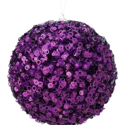 Regency Purple Glamour Sequin Ball Ornament