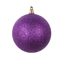 Farrisilk Purple Glitter Ball Ornament, 8"