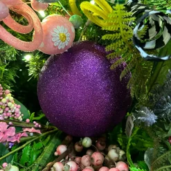 Farrisilk Purple Glitter Ball Ornament, 6"