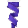 Craig Bachman Purple Grosgrain Fuzzy Edge Ribbon, 1.5" X 10YD