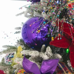 Farrisilk Purple Shiny Ball Ornament, 4