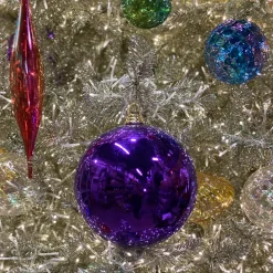 Farrisilk Purple Shiny Ball Ornament, 4