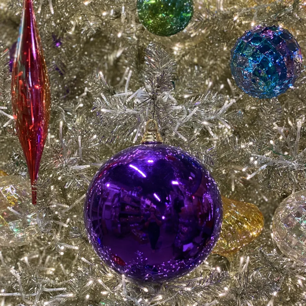 Farrisilk Purple Shiny Ball Ornament, 8"