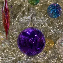Farrisilk Purple Shiny Ball Ornament, 6"