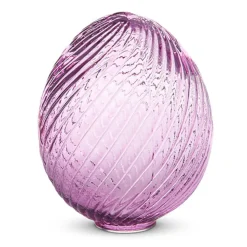 RAZ Purple Swirl Patterned Glass Egg, 6"