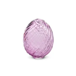 RAZ Purple Swirl Patterned Glass Egg, 4"