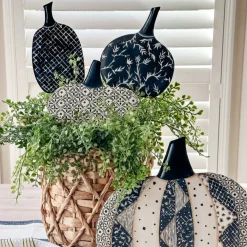 The Round Top Collection Quilted Black & White Pumpkins