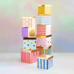Glitterville Rainbow Gilded Nesting Boxes Set by