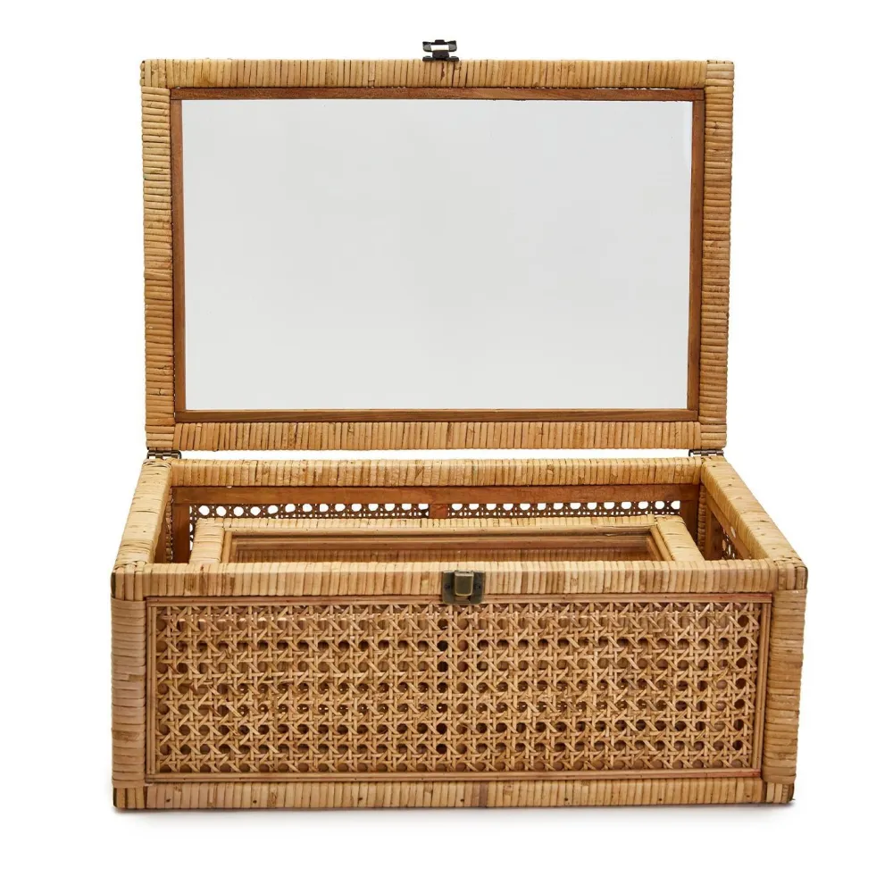 Two's Company Rattan Decorative Storage Box