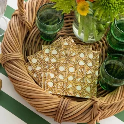 Hester & Cook Rattan Weave Cocktail Napkin Set