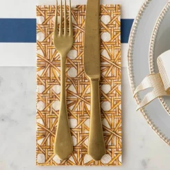 Hester & Cook Rattan Weave Guest Napkin Set