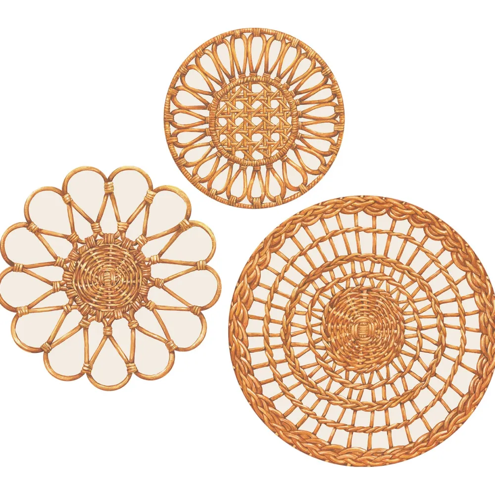 Hester & Cook Rattan Weave Serving Papers Set