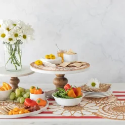Hester & Cook Rattan Weave Serving Papers Set