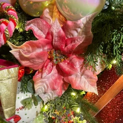 RAZ Real Touch Glittered Pink Poinsettia