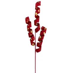 Liberty Floral Red and Gold Polka Dot Curly Spray