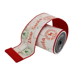 Farrisilk Red and Green Dear Santa Ribbon 4"X10YD