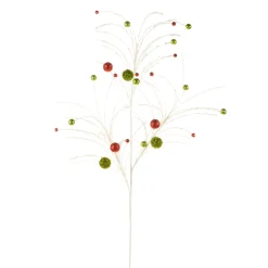 RAZ Red and Green Glitter Ball Spray
