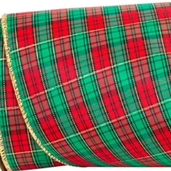 Reliant Ribbon Red and Green Tartan Ribbon, 4" X 10YD