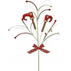 Craig Bachman Red and Lime Glitter Elf Leg Spray