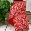 D. Stevens Red and White Bandana Heart Ribbon 4” x 10yds