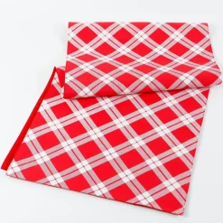 Deck The Halls Y'all Red and White Diagonal Pattern Table Runner