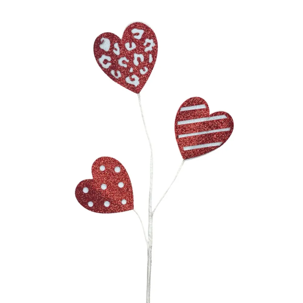 Craig Bachman Red and White Glittery Heart, 25"
