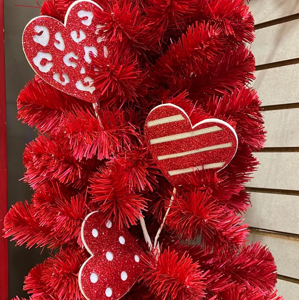 Craig Bachman Red and White Glittery Heart, 25"