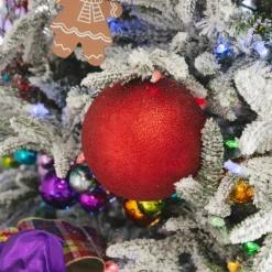 Farrisilk Red Glitter Ball Ornament, 4"
