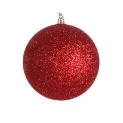 Farrisilk Red Glitter Ball Ornament, 6"