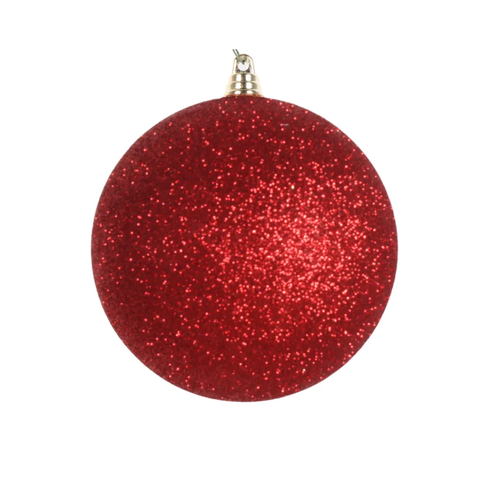Farrisilk Red Glitter Ball Ornament, 6"