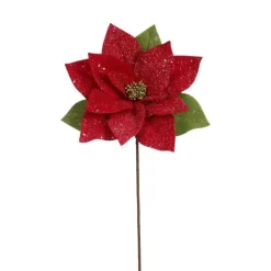 Mark Roberts Red Glitter Poinsettia Pick, 20''