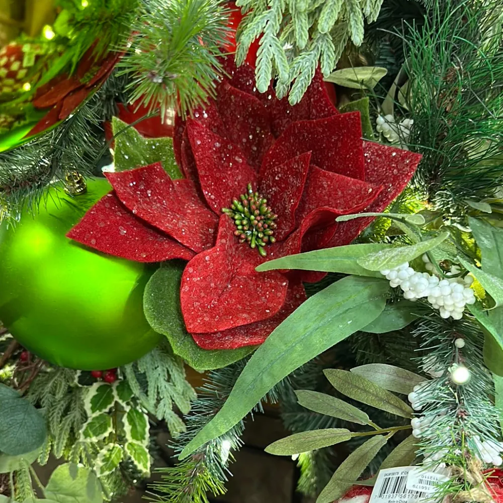 Mark Roberts Red Glitter Poinsettia Pick, 20''