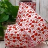 D. Stevens Red Heart Doodles on White Ribbon, 4“ x 10YD