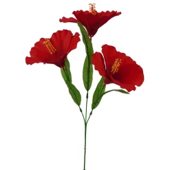 Liberty Floral Red Hibiscus Spray, 27"