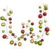 Farrisilk Red, Lime, and Gold Ball Garland, 10'